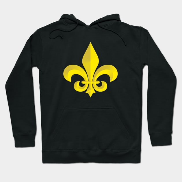 Gold Bevel Fleur De Lis New Orleans Style Hoodie by TeeCreations